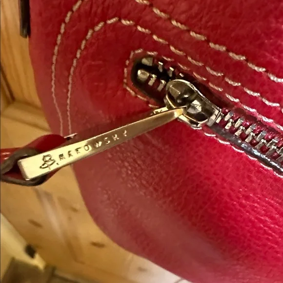 B. Makowsky  Red Leather Crossbody Bag - Picture 3 of 15